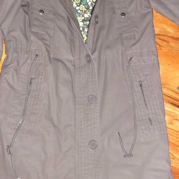 womens extra small x brown winter trench coat long - Picture 4 of 6